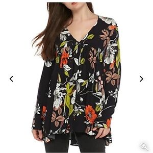 Free People Bella Floral Tunic Blouse SZ XS